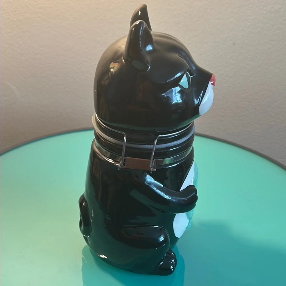 Boston Warehouse Cat Ceramic Jar with Fish Design - Picture 4 of 7